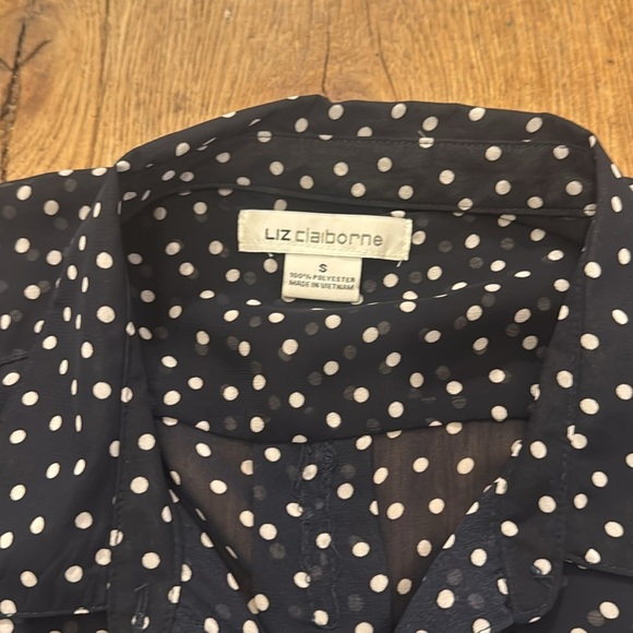 Liz Claiborne Polka Dot Sheer Sleeveless Top - Picture 2 of 4